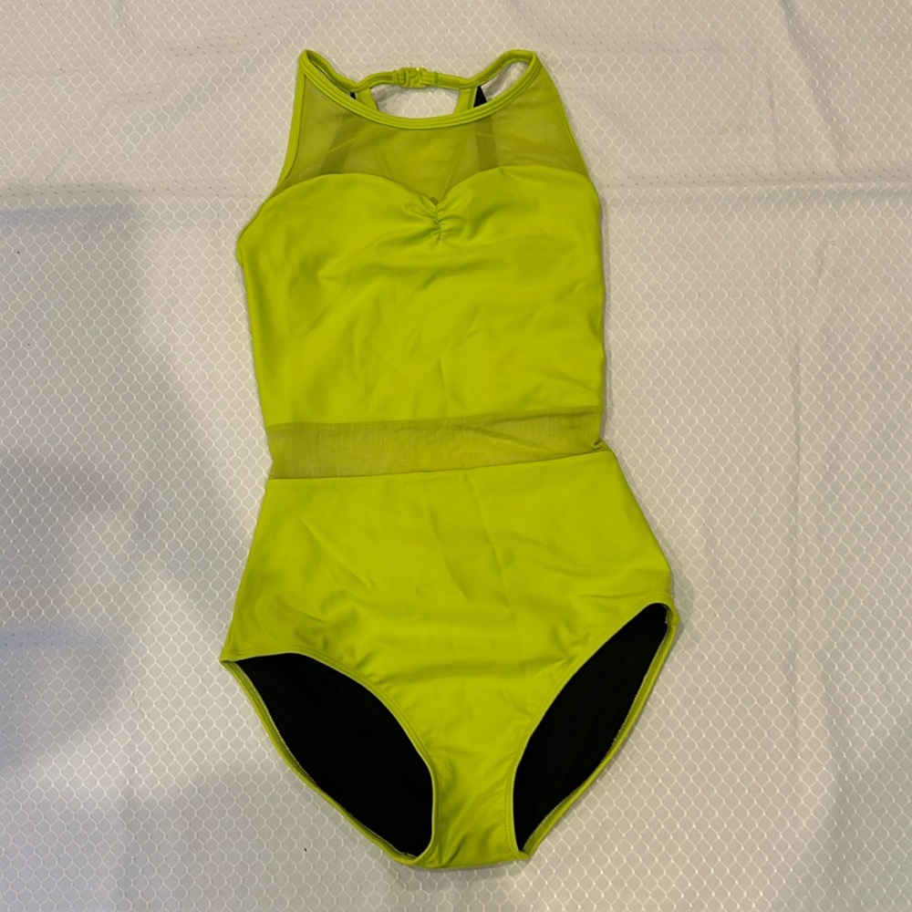 Oh La La Dance Leotard Neon Green/yellow and black size Adult XS